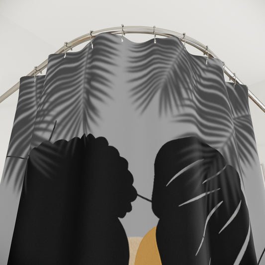 Bohemian Shower Curtain, Modern Bathroom Decor, Afrocentric Home Accent, Tropical Vibe, Gift for New Homeowners, Adjustable Size