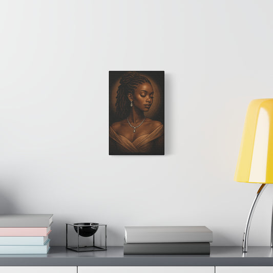 Elegant Wall Art Print, Black Woman Portrait, Home Decor, Inspirational Art, Gift for Her, Canvas Artwork