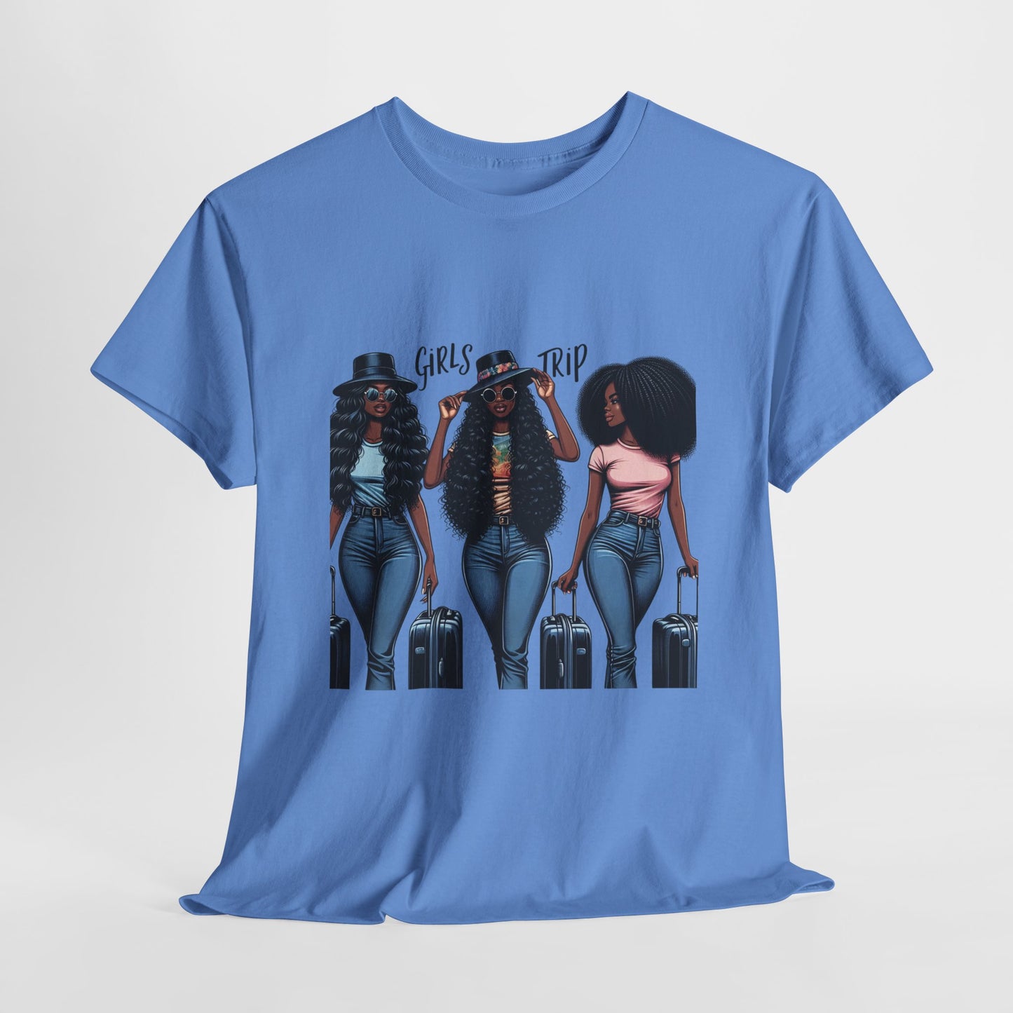 Girls Trip Casual Wear Gift for Locs Lovers Afro Hair Black American African Girl T-shirt