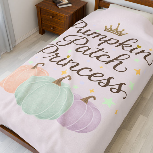 Pumpkin Patch Princess Cozy Fleece Blanket Cozy Fall Vibes Gift for Her Cozy Gift Idea