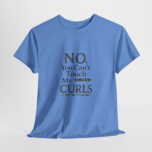 NO, You Can't Touch My Curls Casual Wear Gift for Locs Lovers Afro Hair Black American African Girl T-shirt