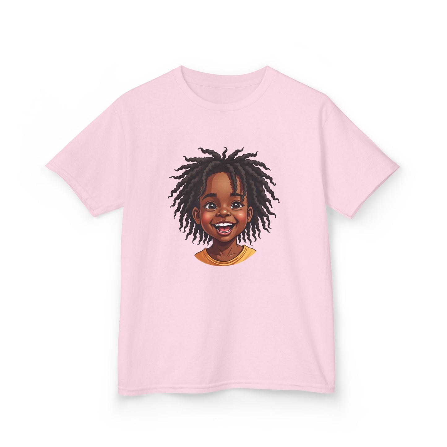 Joyful Locs Tee, Fun Youth Shirt, Perfect for Birthdays, Playdates, Afro Hair Black American African Girl