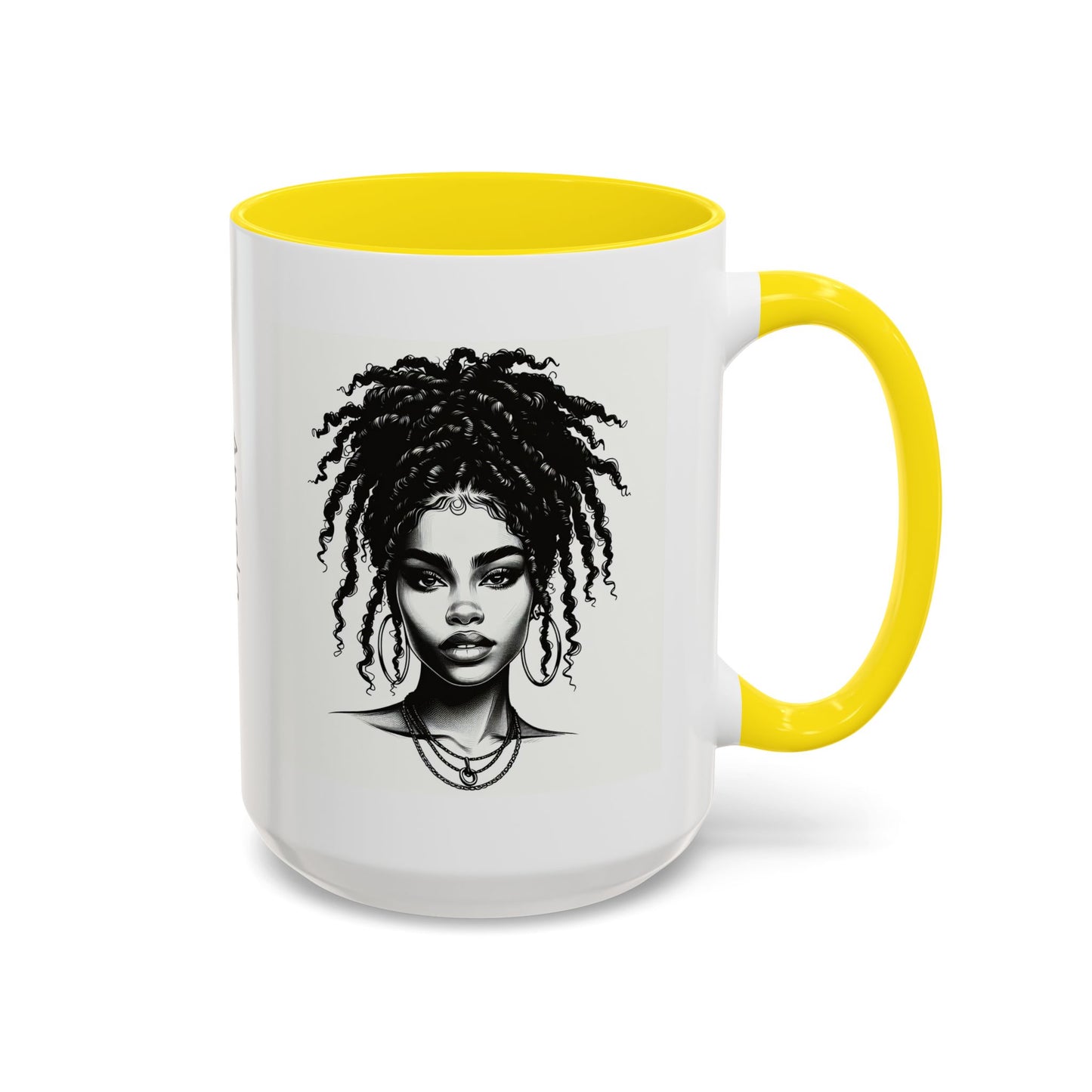 Messy Bun Personalized Coffee Mug, Gift for Coffee Lovers, Afro Hair Black American African Girl