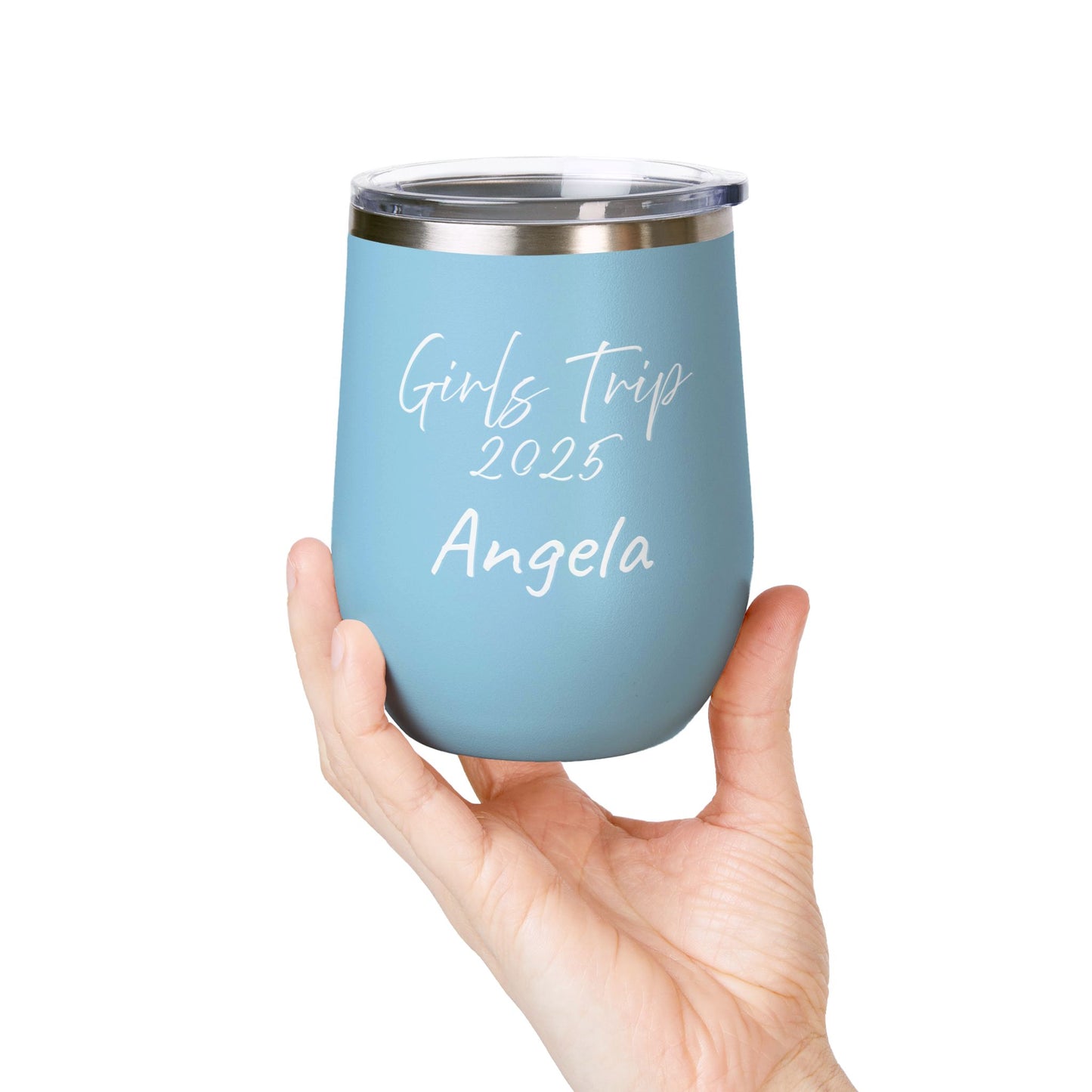 Personalize your Girls Trip 2025 Wine Tumbler Travel Mug Beach Picnic Accessory Girls Trip