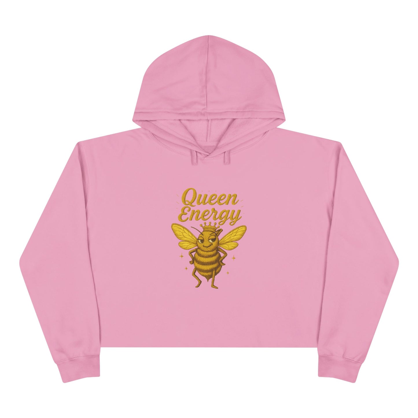 Queen Energy Crop Hoodie, Empowering Streetwear, Bee Inspired Apparel, Perfect for Gifts, Fashion Forward, Casual Style