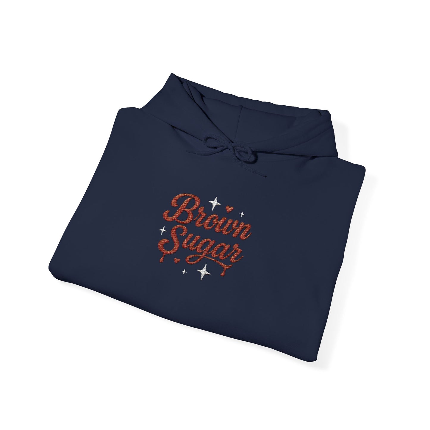 Embroidered "Brown Sugar" Unisex Heavy Blend™ Hooded Sweatshirt. Afro Hair Black American African Girl T-shirt