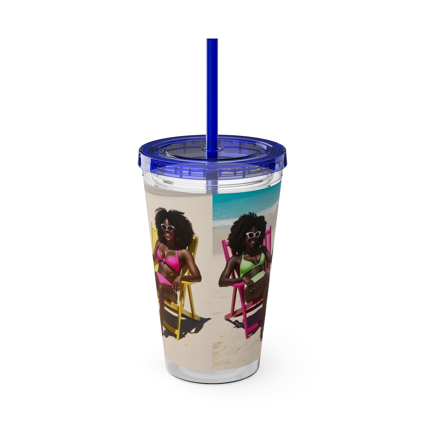 Girls Trip Tumbler with Straw - 16oz Summer Travel Cup