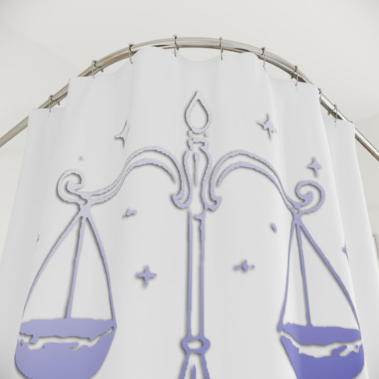 Libra Scale Design Shower Curtain. Zodiac Gift, Bathroom Decor, Astrology Gift, Celestial Home, Libra Decor
