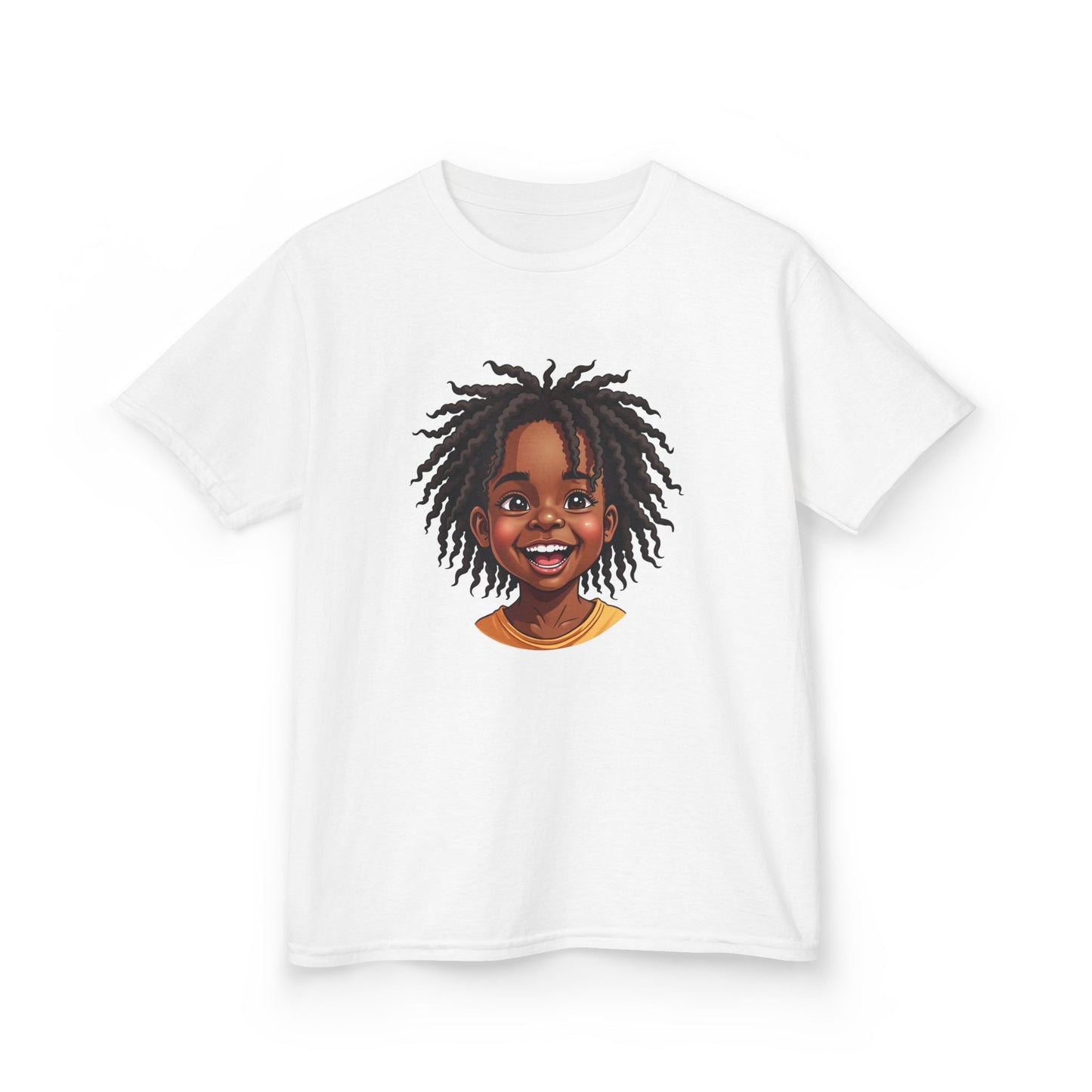 Joyful Locs Tee, Fun Youth Shirt, Perfect for Birthdays, Playdates, Afro Hair Black American African Girl
