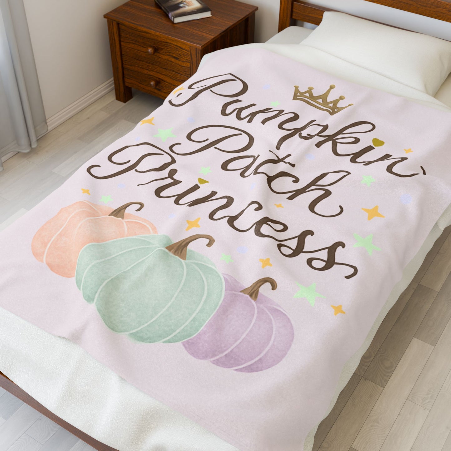 Pumpkin Patch Princess Cozy Fleece Blanket Cozy Fall Vibes Gift for Her Cozy Gift Idea