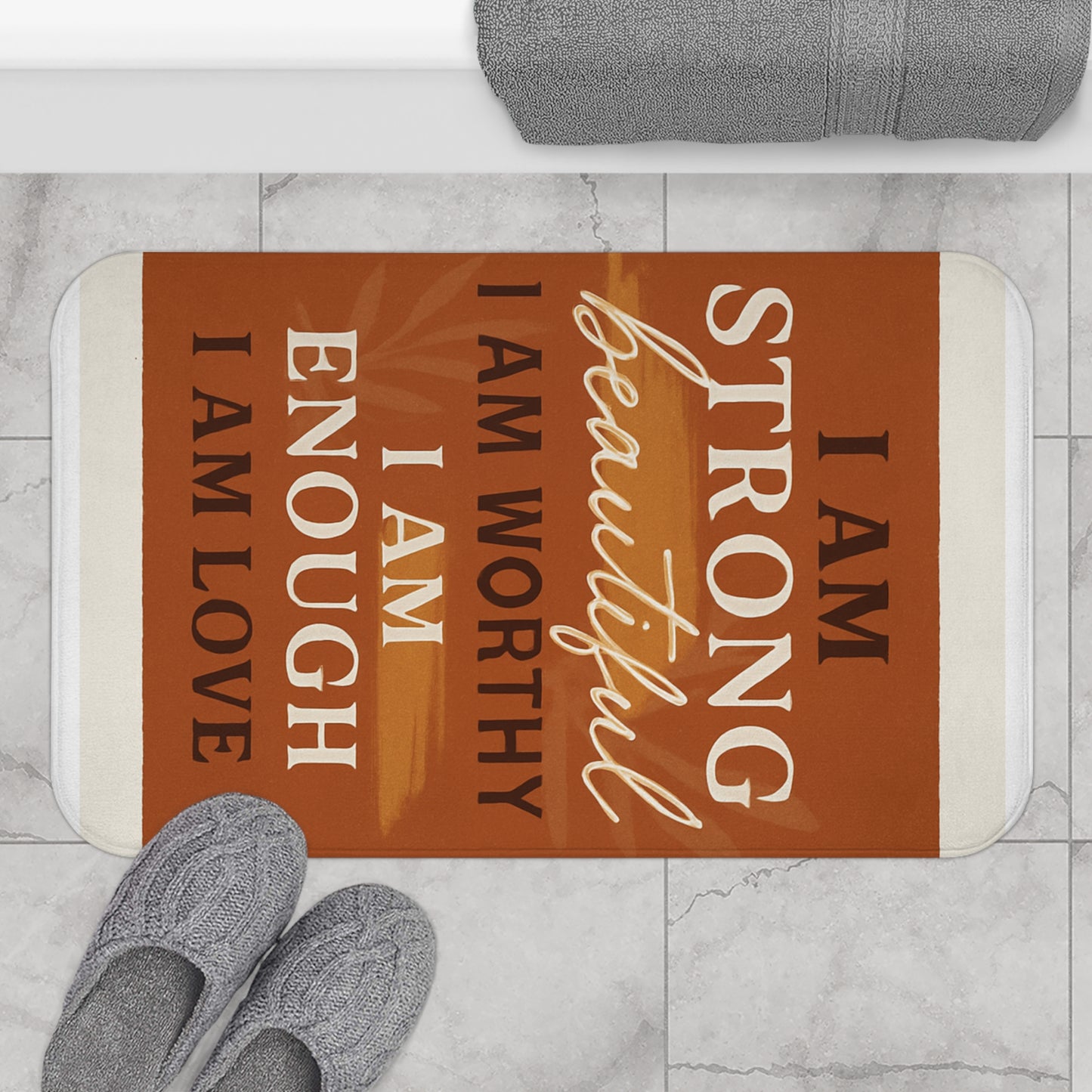 Empowering Affirmation Bathmat Inspirational Decor, Self-Love Home Accessory, Gift for Friends & Family, Motivational