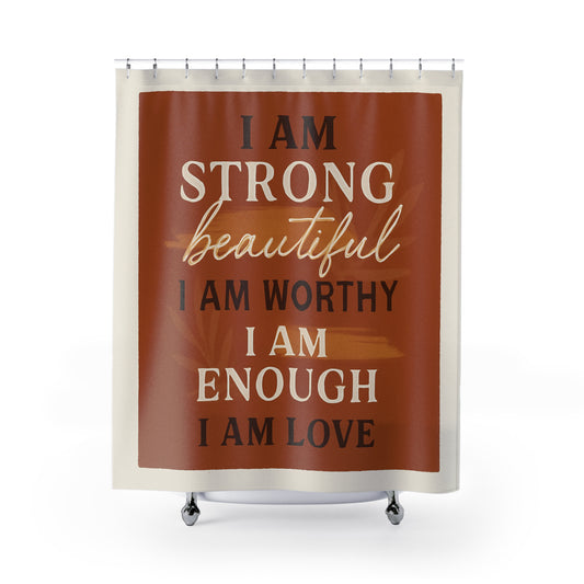 Inspirational Shower Curtain. Motivational Bathroom Decor, Positive Affirmations, Home Gift, Self-Love Decor