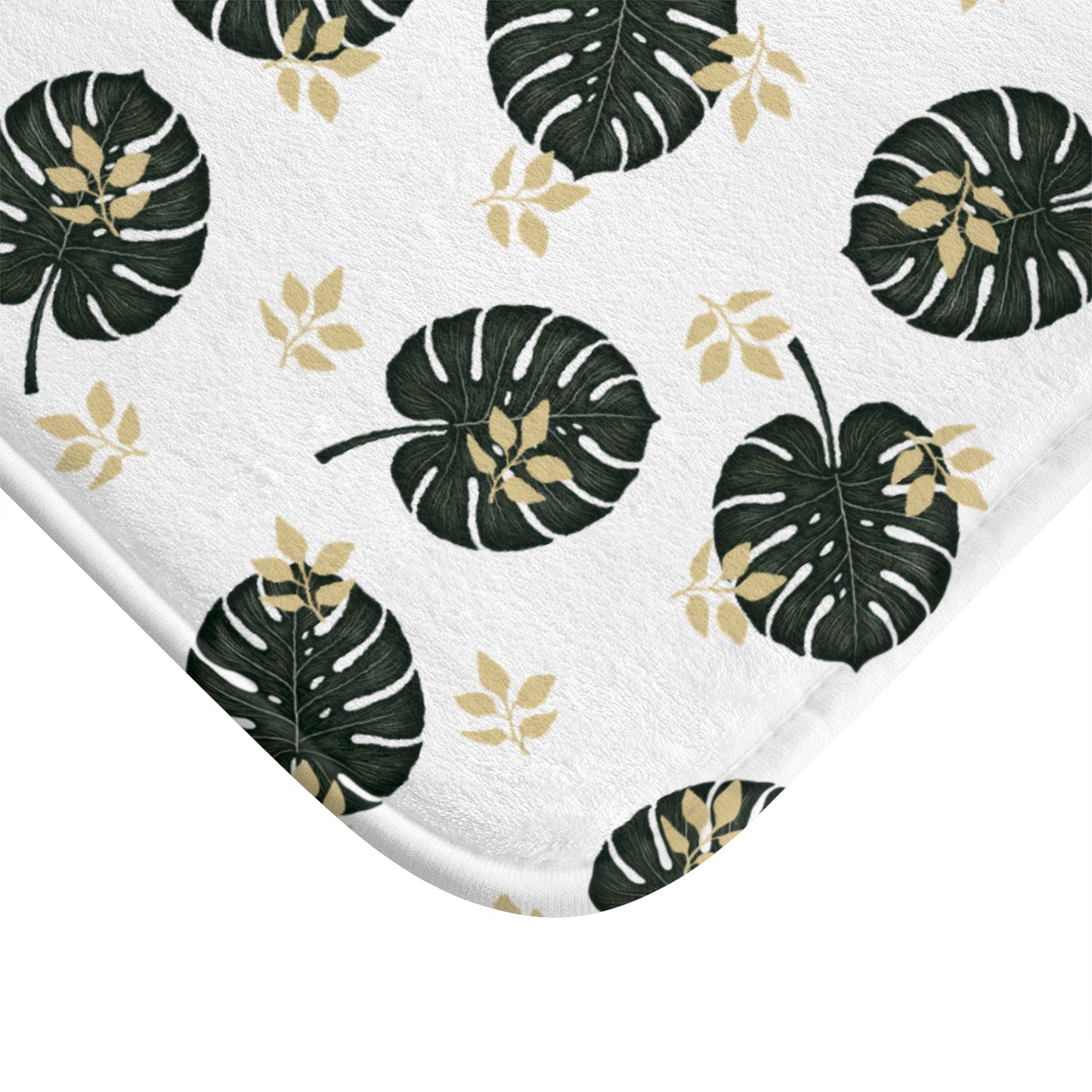 Tropical Leaf Bath Mat, Soft Bathroom Rug, Plant Lover Decor, Boho Home Accessory, Gifts for Housewarming, Beach Vibes