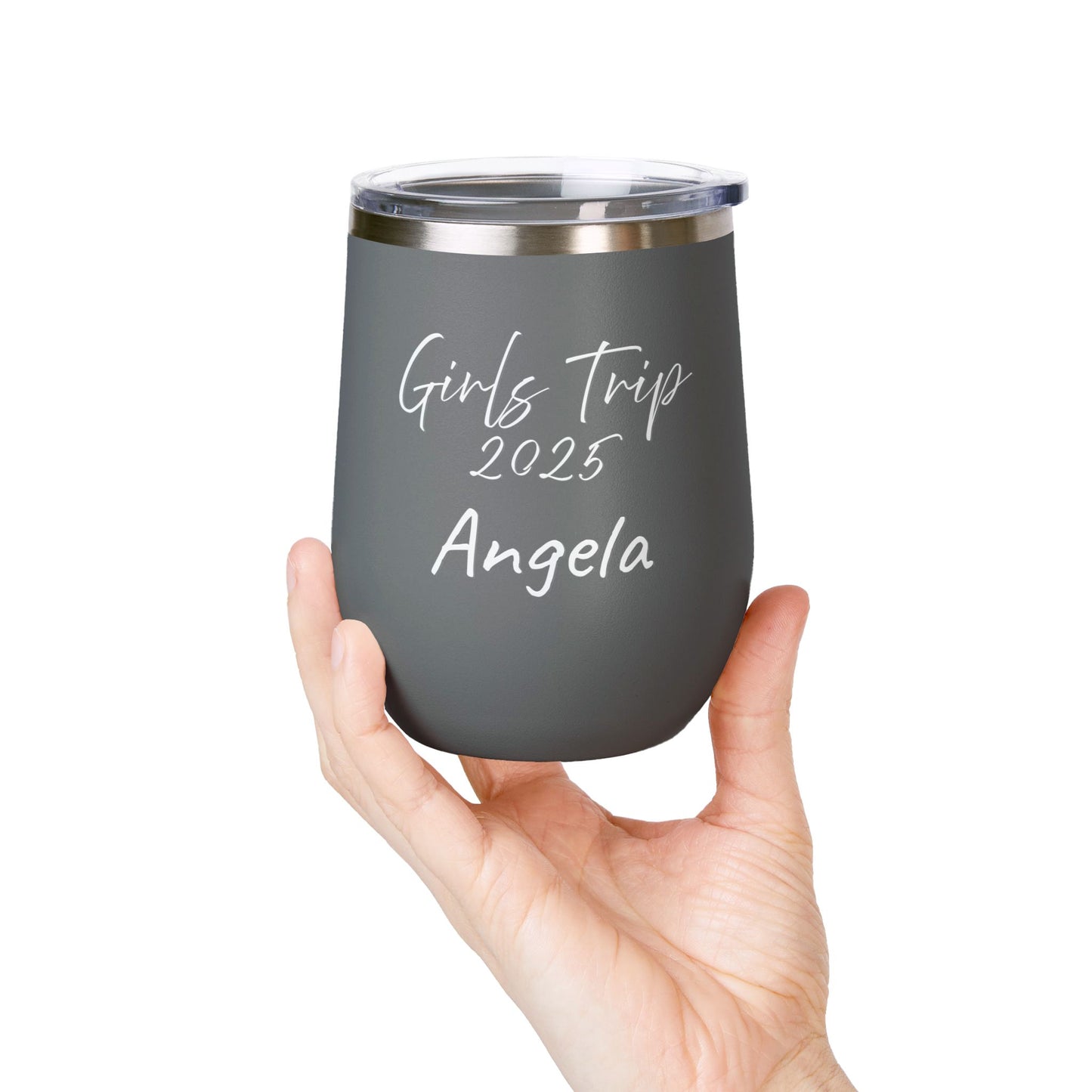 Personalize your Girls Trip 2025 Wine Tumbler Travel Mug Beach Picnic Accessory Girls Trip