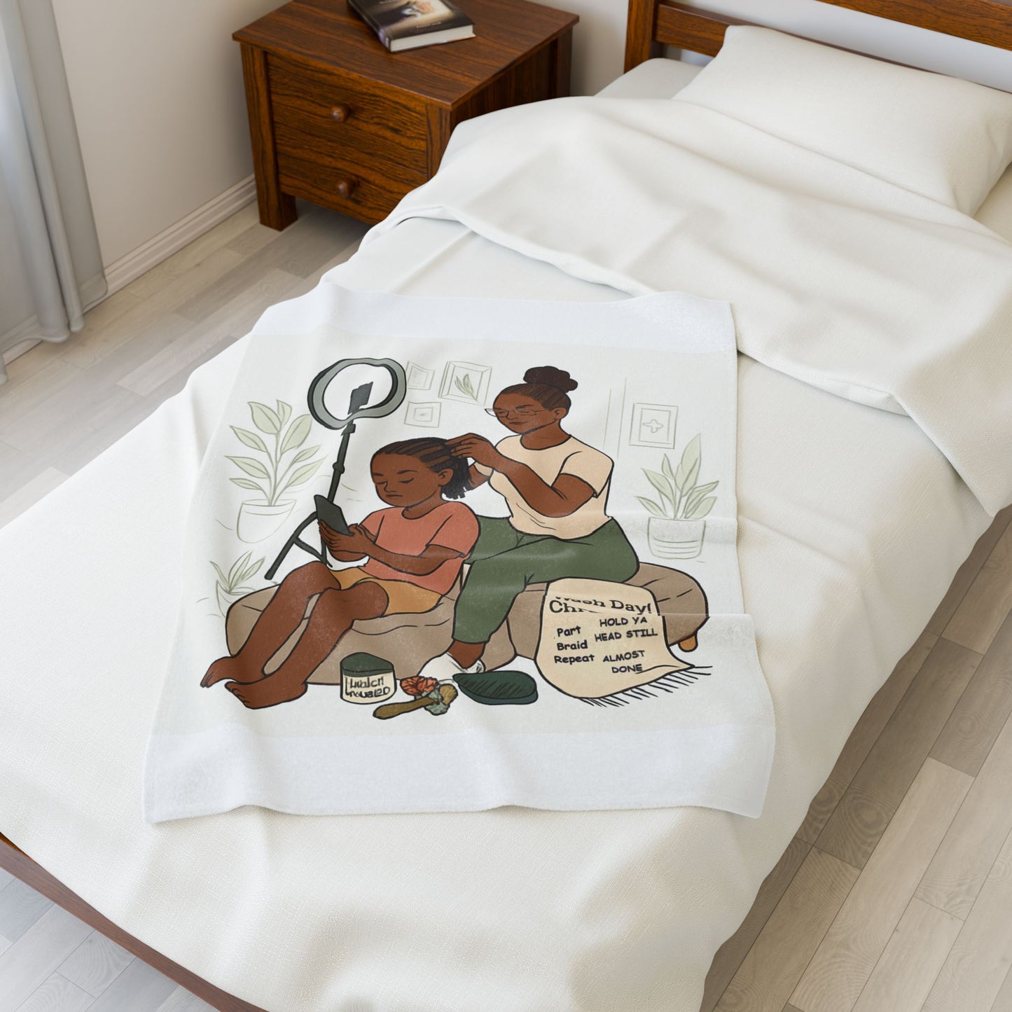 Wash Day Chronicles. Warm and Cozy Velveteen Plush Blanket for Family Connection, Home Decor, Gift for Moms