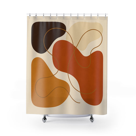Modern Abstract Shower Curtain. Boho Bathroom Decor, Geometric Design, Unique Gift, Home Makeover, Stylish Accent