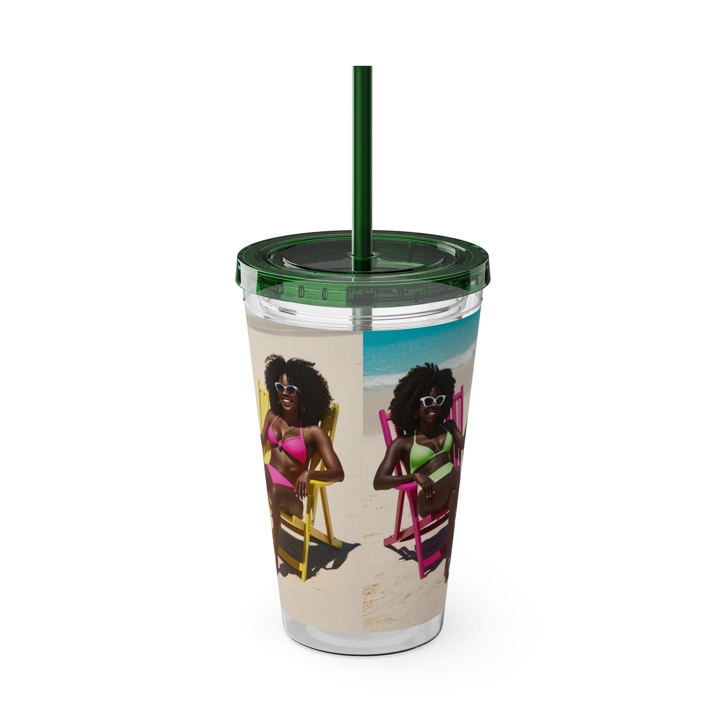 Girls Trip Tumbler with Straw - 16oz Summer Travel Cup