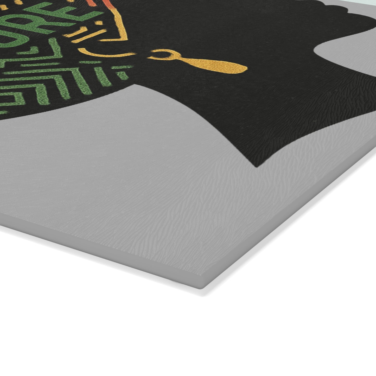 Empowering Glass Cutting Board Featuring "Power, Love, Culture" | Unique Kitchen Gift, Artistic Home Decor, Cultural Celebration