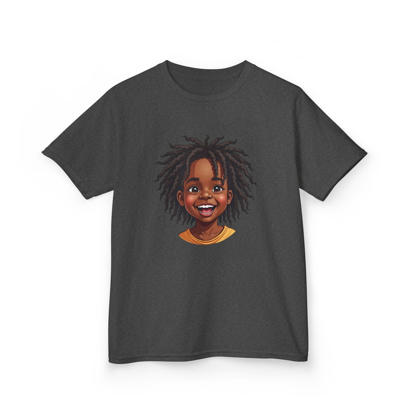 Joyful Locs Tee, Fun Youth Shirt, Perfect for Birthdays, Playdates, Afro Hair Black American African Girl