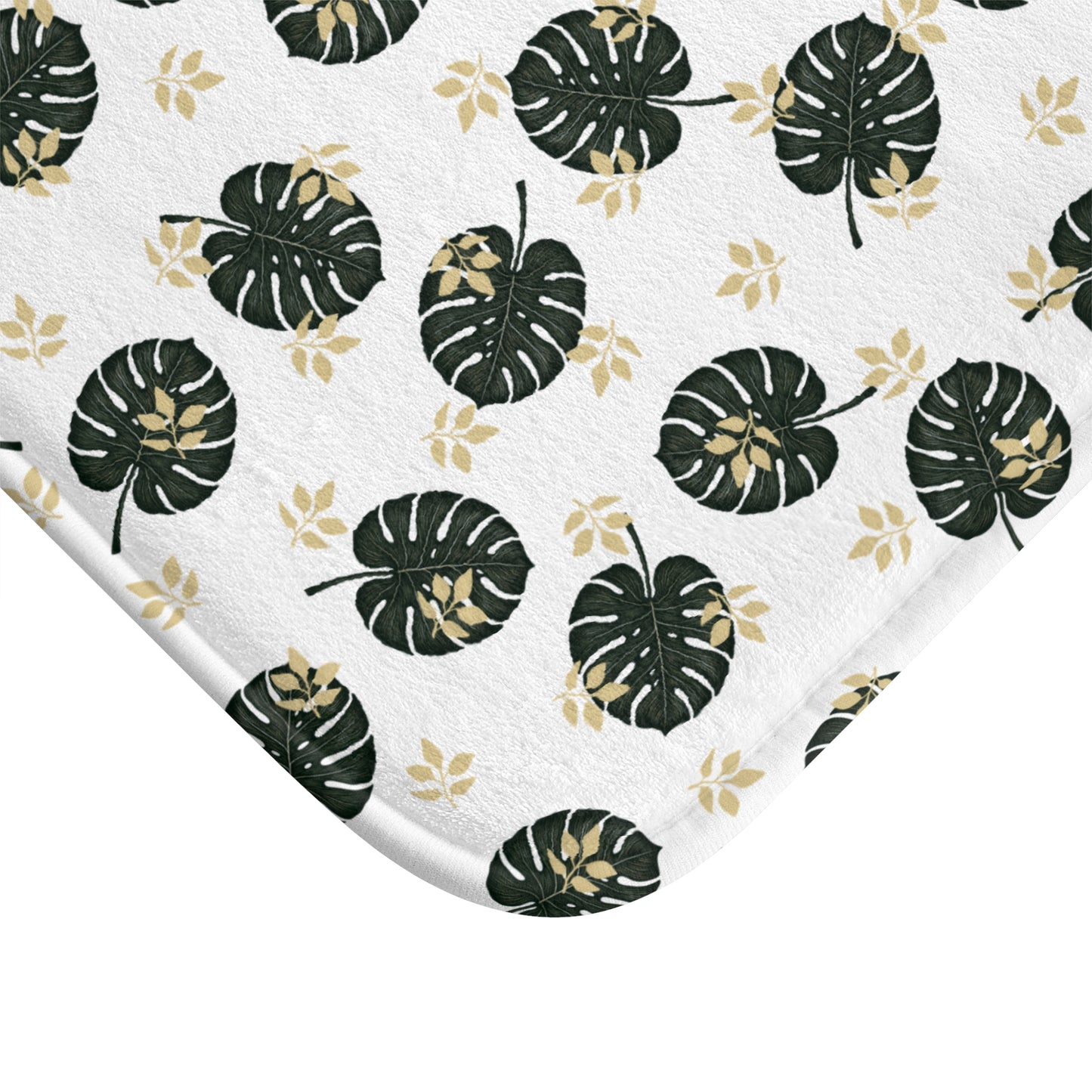 Tropical Leaf Bath Mat, Soft Bathroom Rug, Plant Lover Decor, Boho Home Accessory, Gifts for Housewarming, Beach Vibes