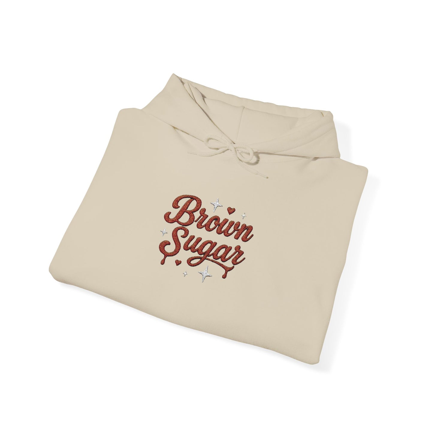 Embroidered "Brown Sugar" Unisex Heavy Blend™ Hooded Sweatshirt. Afro Hair Black American African Girl T-shirt