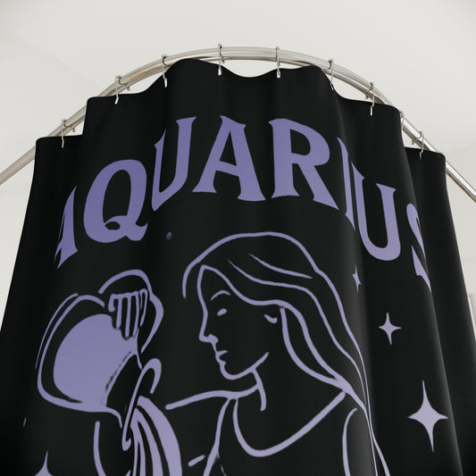 Aquarius Zodiac Shower Curtain. Astrology Decor. Horoscope Bathroom Accents. Celestial Home Goods