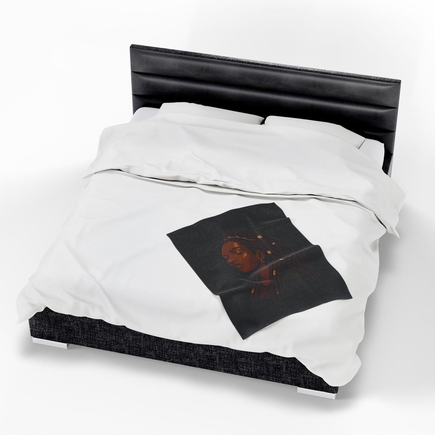 Empowering Black Woman Velveteen Plush Blanket. Cozy Throw for Self-Love, Affirmation, and Home Decor