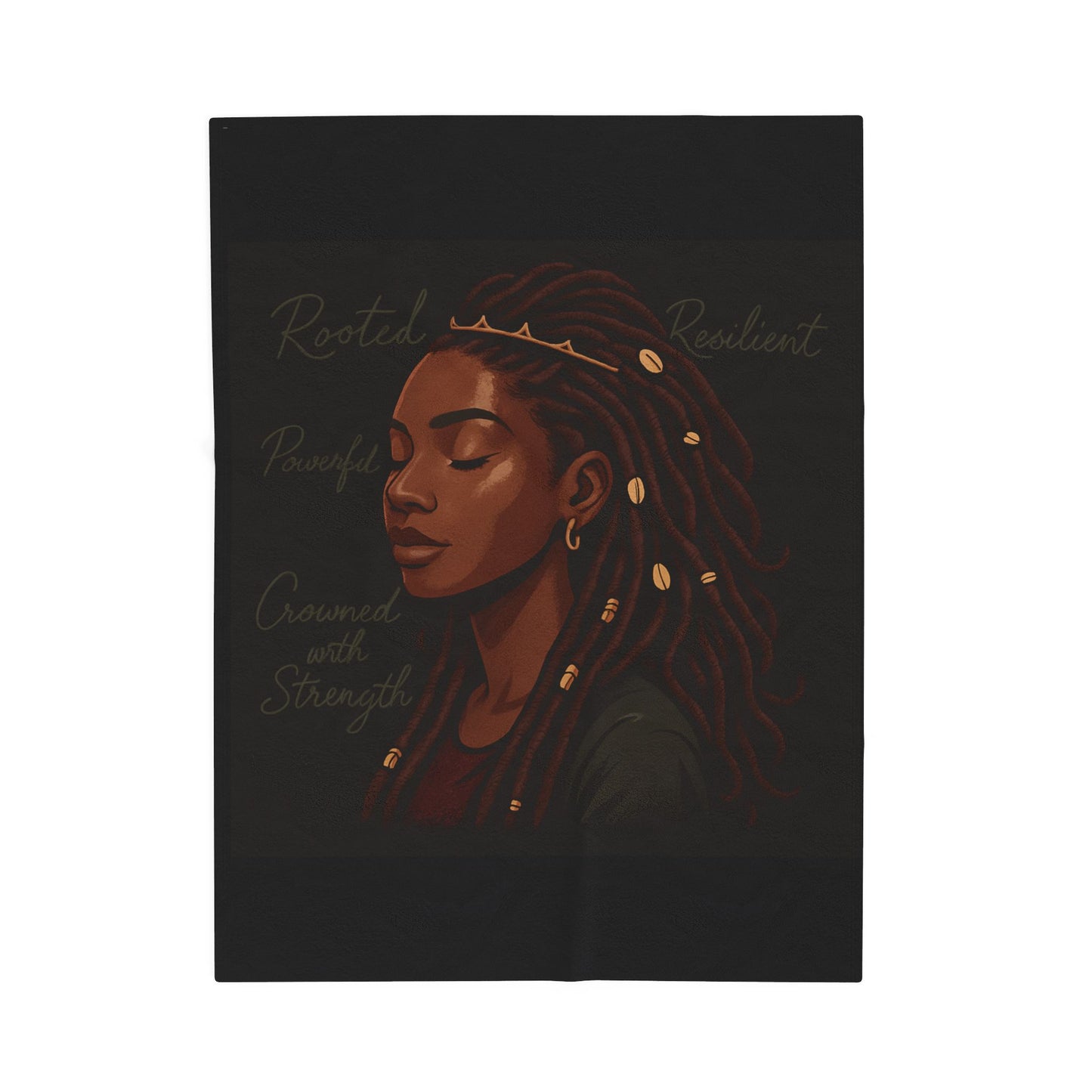 Empowering Black Woman Velveteen Plush Blanket. Cozy Throw for Self-Love, Affirmation, and Home Decor