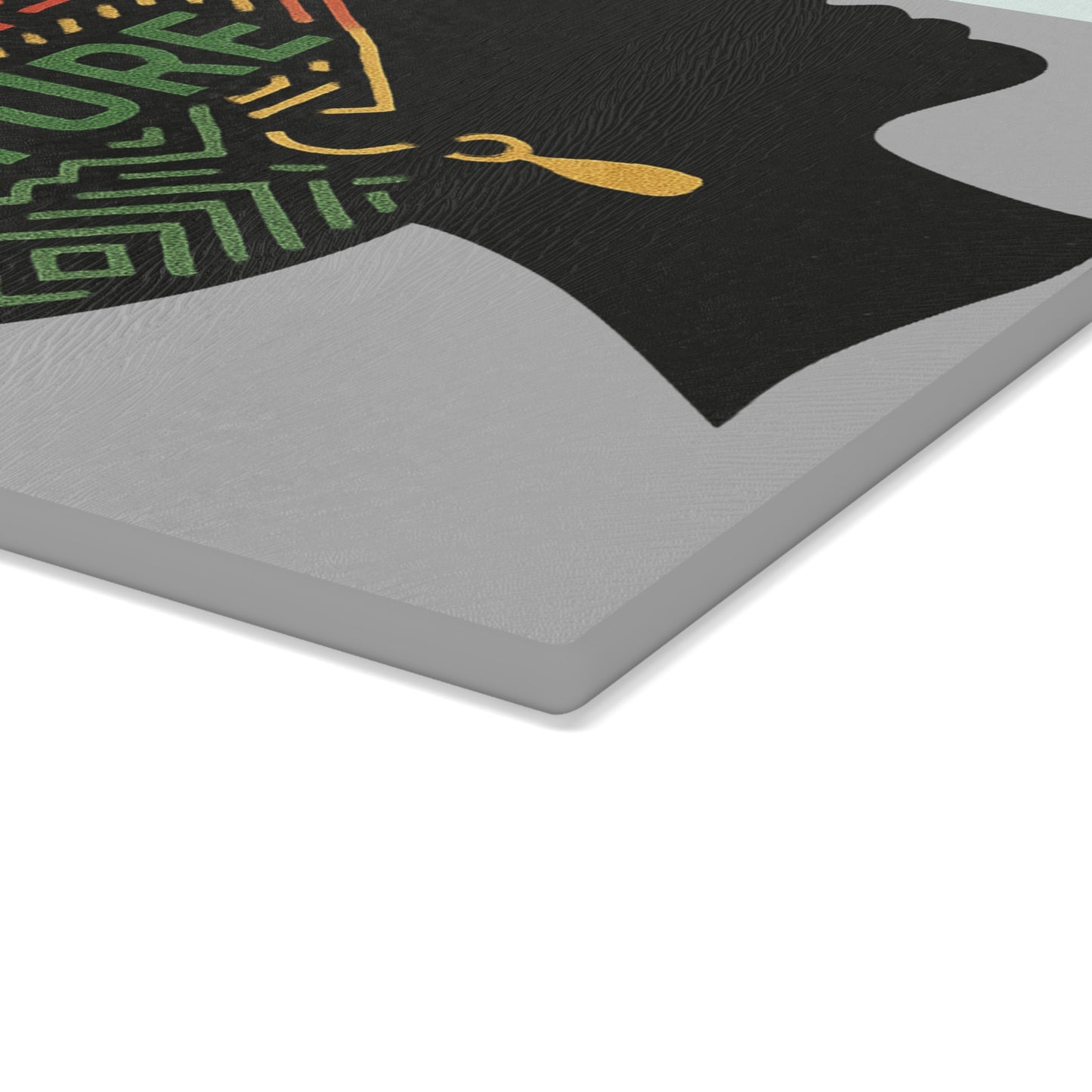 Empowering Glass Cutting Board Featuring "Power, Love, Culture" | Unique Kitchen Gift, Artistic Home Decor, Cultural Celebration