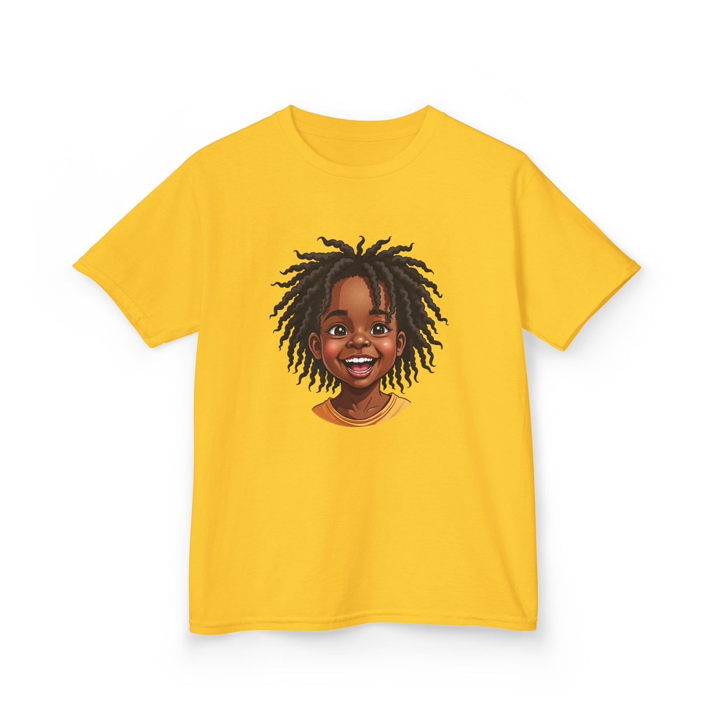 Joyful Locs Tee, Fun Youth Shirt, Perfect for Birthdays, Playdates, Afro Hair Black American African Girl
