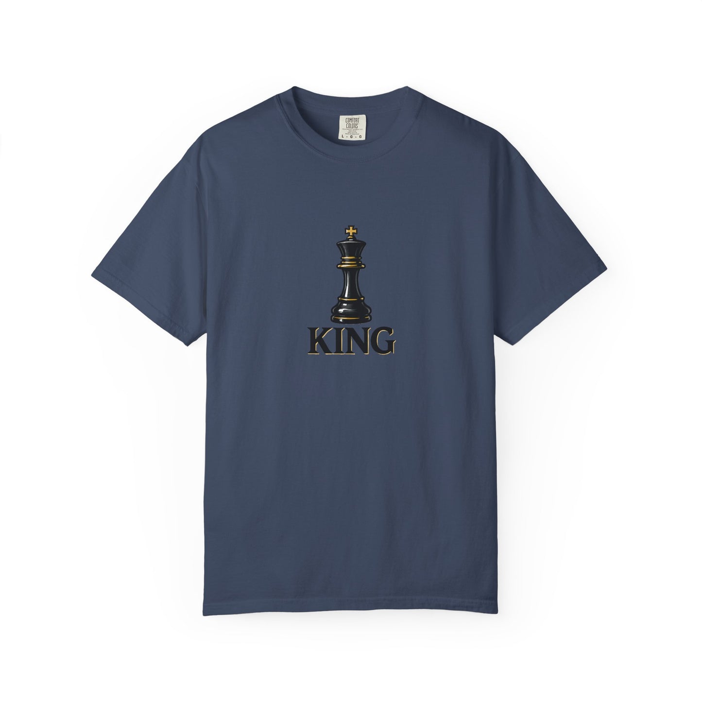King Design Unisex T-shirt for Chess Lovers, Casual Wear, Gift for Birthdays, Unique Statement Tee, Comfortable Everyday Style
