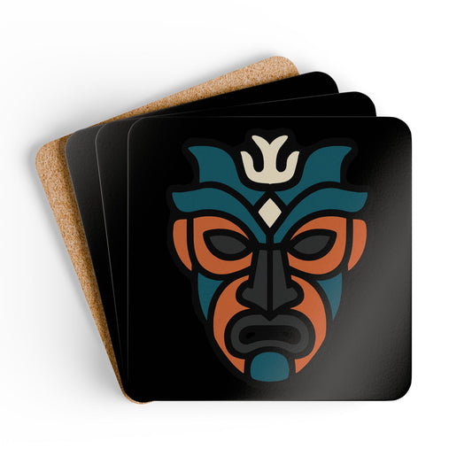 Corkwood Coaster Set: Tribal Decor, Home Bar Accessory, Unique Gift, Bohemian Style, Eco-Friendly Housewarming Present