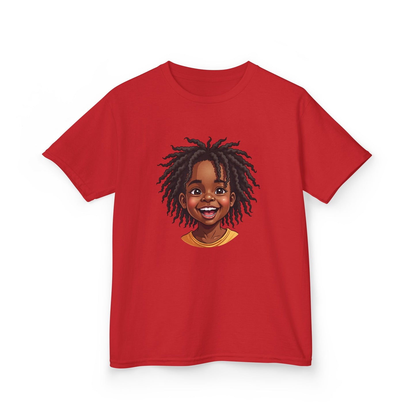 Joyful Locs Tee, Fun Youth Shirt, Perfect for Birthdays, Playdates, Afro Hair Black American African Girl