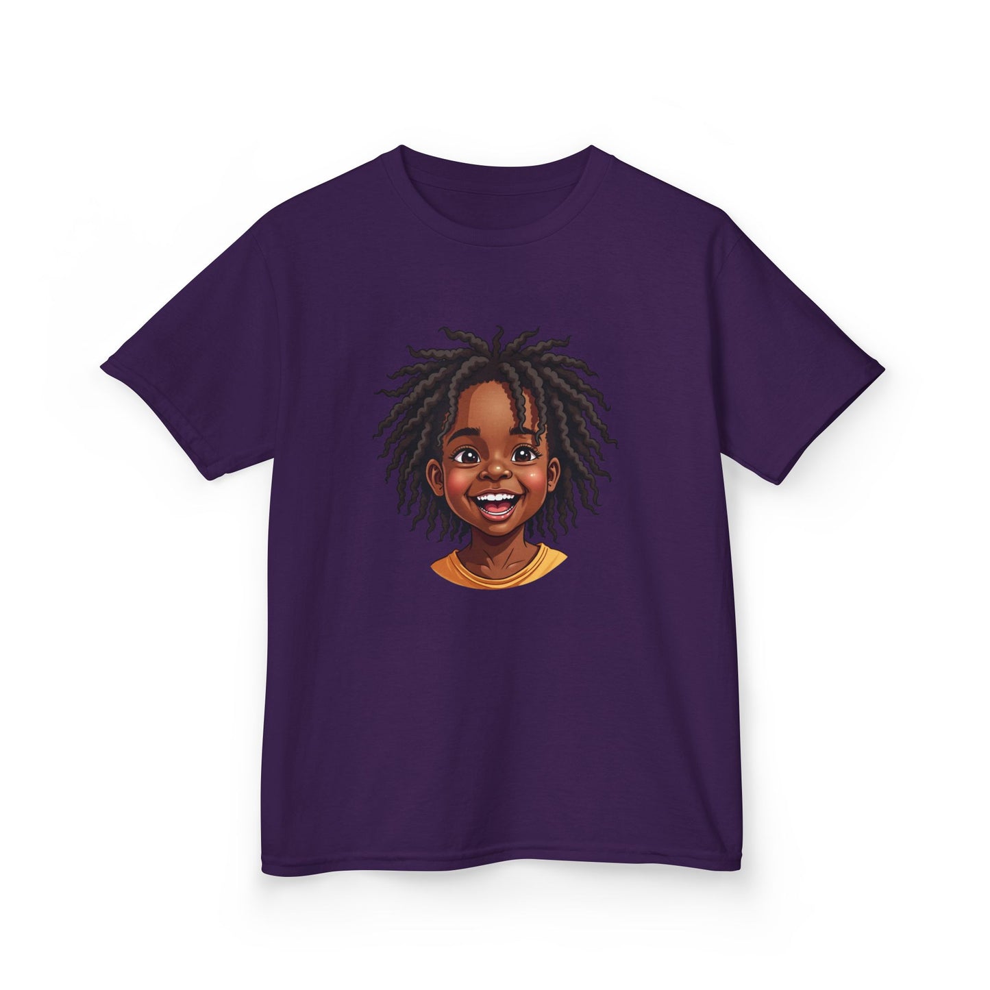 Joyful Locs Tee, Fun Youth Shirt, Perfect for Birthdays, Playdates, Afro Hair Black American African Girl