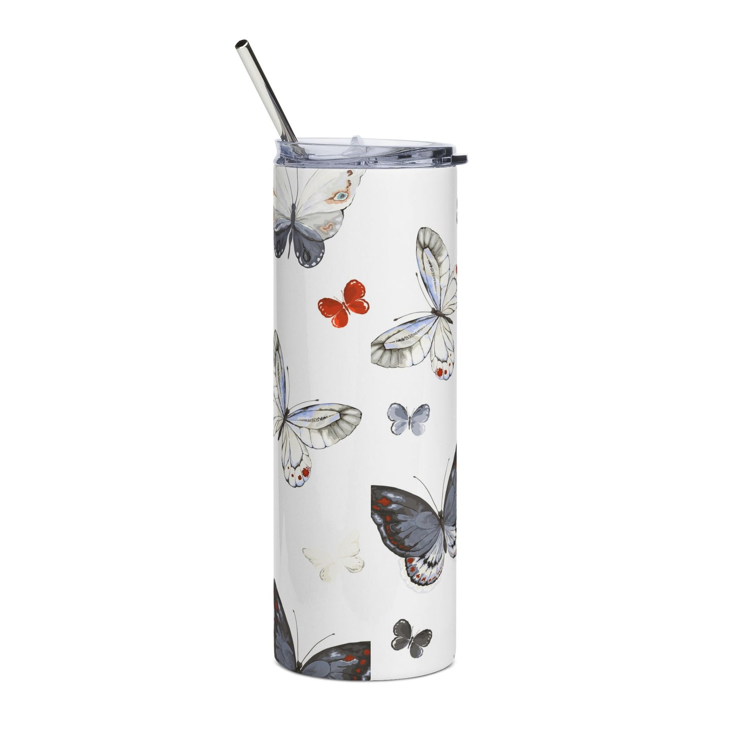 Butterfly Stainless Steel Tumbler, 20oz - Eco-Friendly Drinkware, Gift for Nature Lovers, Travel Mug, Summer Vibes, Unique Beverage Holder