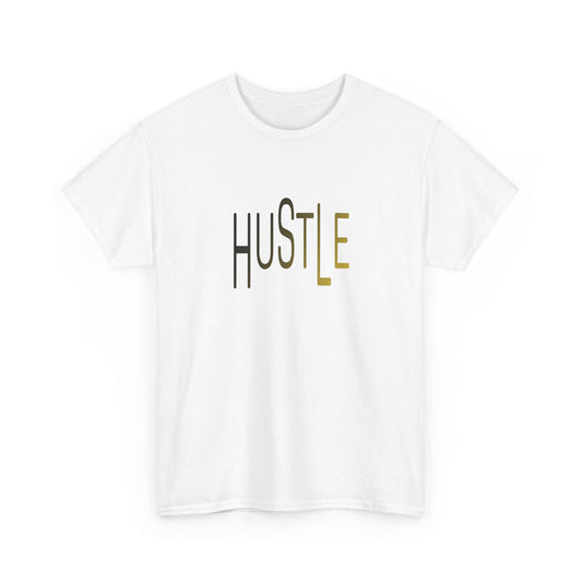 Hustle Men's Cotton Tee. Casual Wear. Afro Hair Black American African Man T-shirt