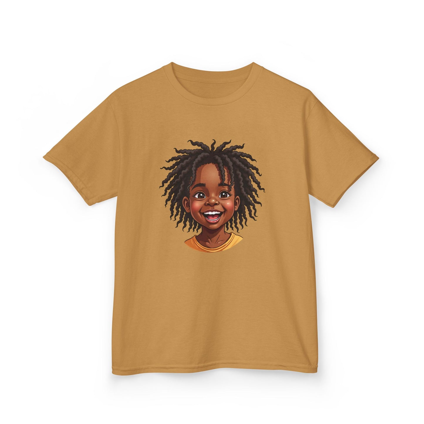 Joyful Locs Tee, Fun Youth Shirt, Perfect for Birthdays, Playdates, Afro Hair Black American African Girl