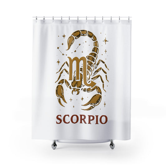 Scorpio Zodiac Shower Curtains, Astrology Home Decor, Unique Bathroom Accessories, Horoscope Gifts, Stylish Shower Curtain
