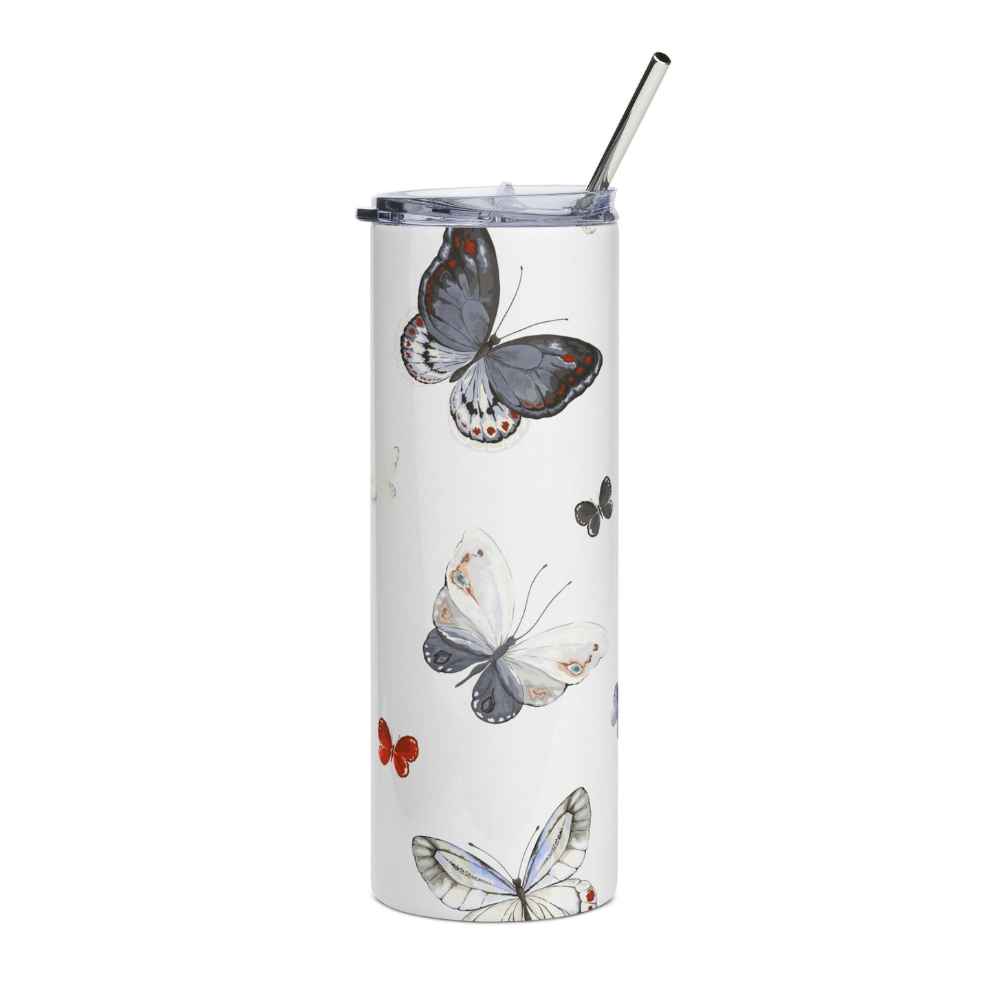 Butterfly Stainless Steel Tumbler, 20oz - Eco-Friendly Drinkware, Gift for Nature Lovers, Travel Mug, Summer Vibes, Unique Beverage Holder