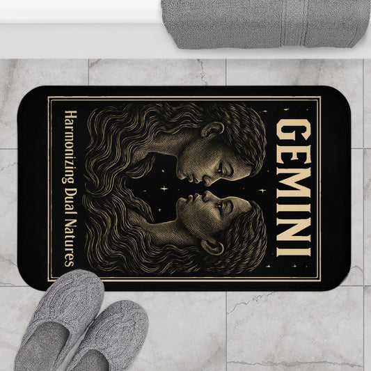 Gemini Zodiac Bath Mat, Astrological Home Decor, Astrology Gifts, Unique Bathroom Rug, Personalized Star Sign Mat