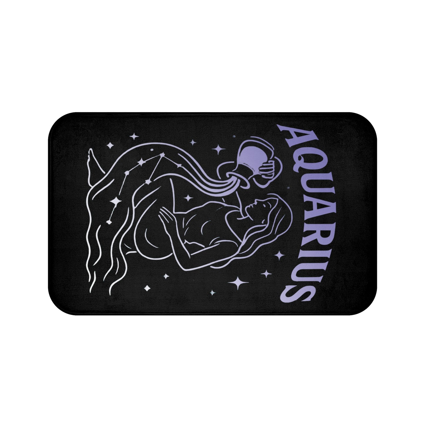 Aquarius Zodiac Bath Mat, Astrology Gift, Horoscope Home Decor, Celestial Bath Rug, Zodiac Sign Shower Mat