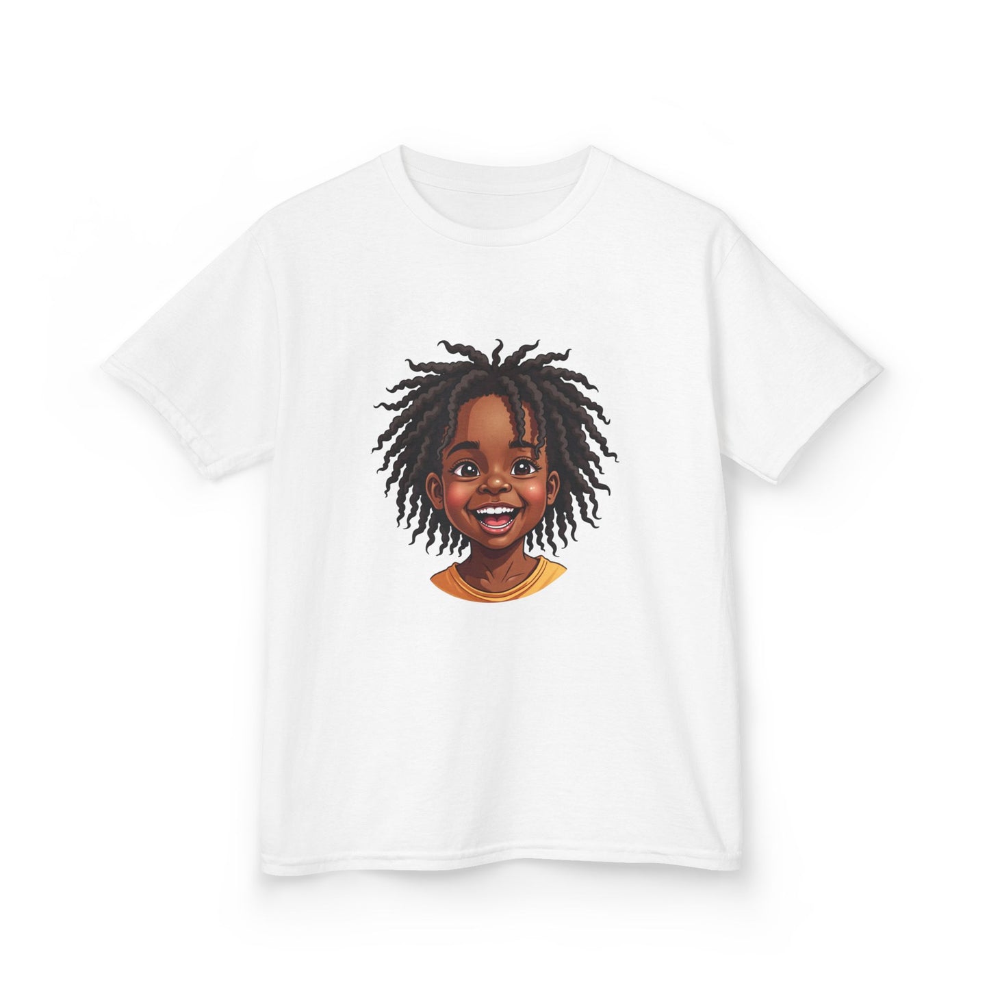 Joyful Locs Tee, Fun Youth Shirt, Perfect for Birthdays, Playdates, Afro Hair Black American African Girl