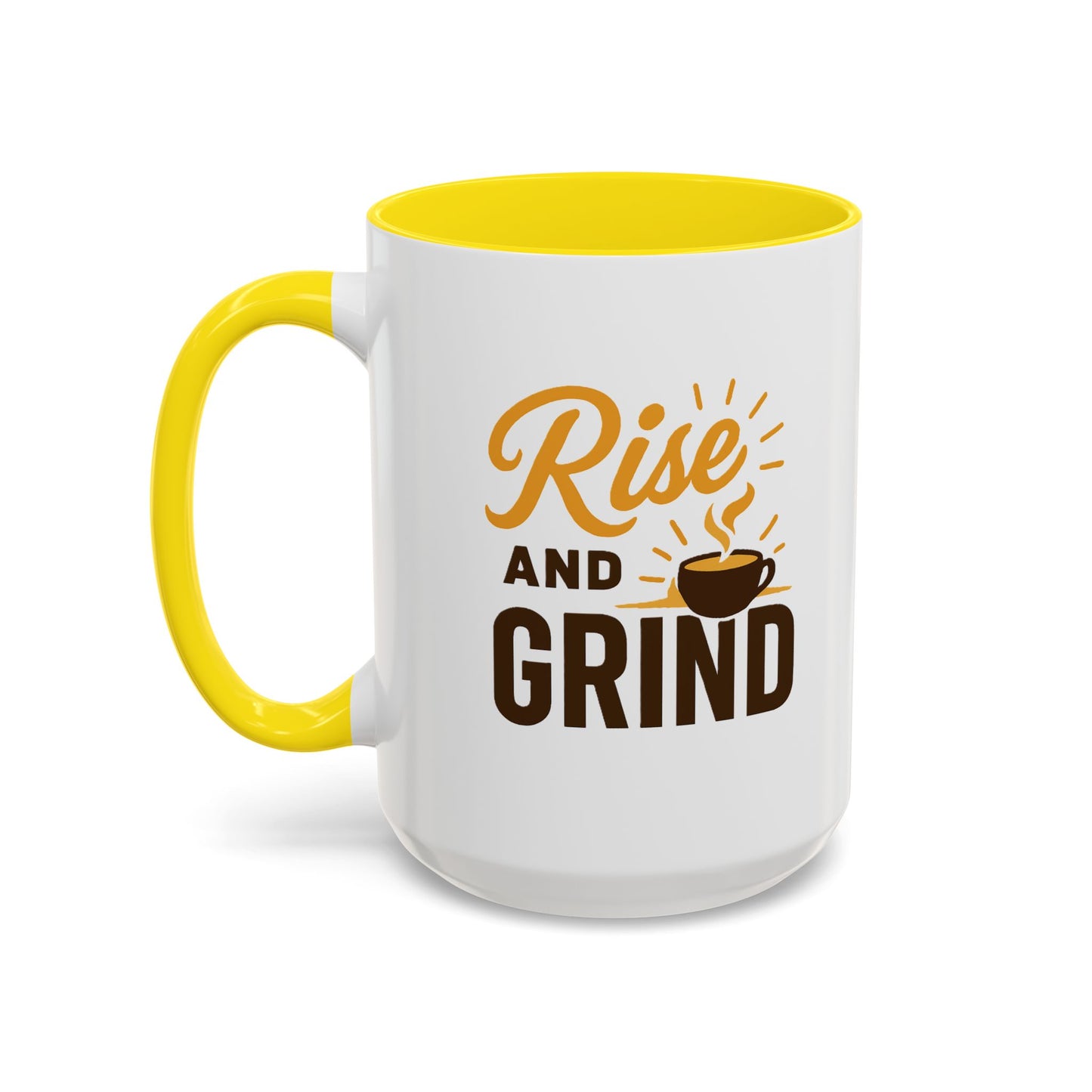 Coffee Lover's Motivational Mug | Rise and Grind for a Perfect Start, Gift for Baristas, Cozy Mornings, Home Office Decor, 11 & 15oz