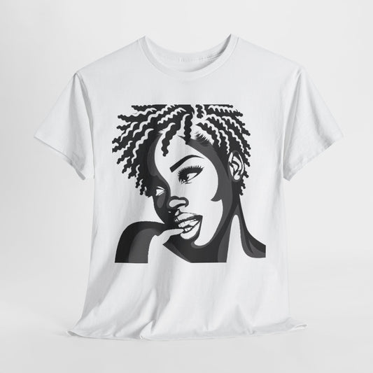 Serene Beauty Graphic Tee Casual Wear Gift for Locs Lovers Afro Hair Black American African Girl T-shirt