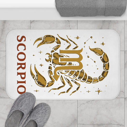 Scorpio Zodiac Bath Mat, Astrological Home Decor, Horoscope Gift, Scorpio Merchandise, Astrology Bathroom Rug