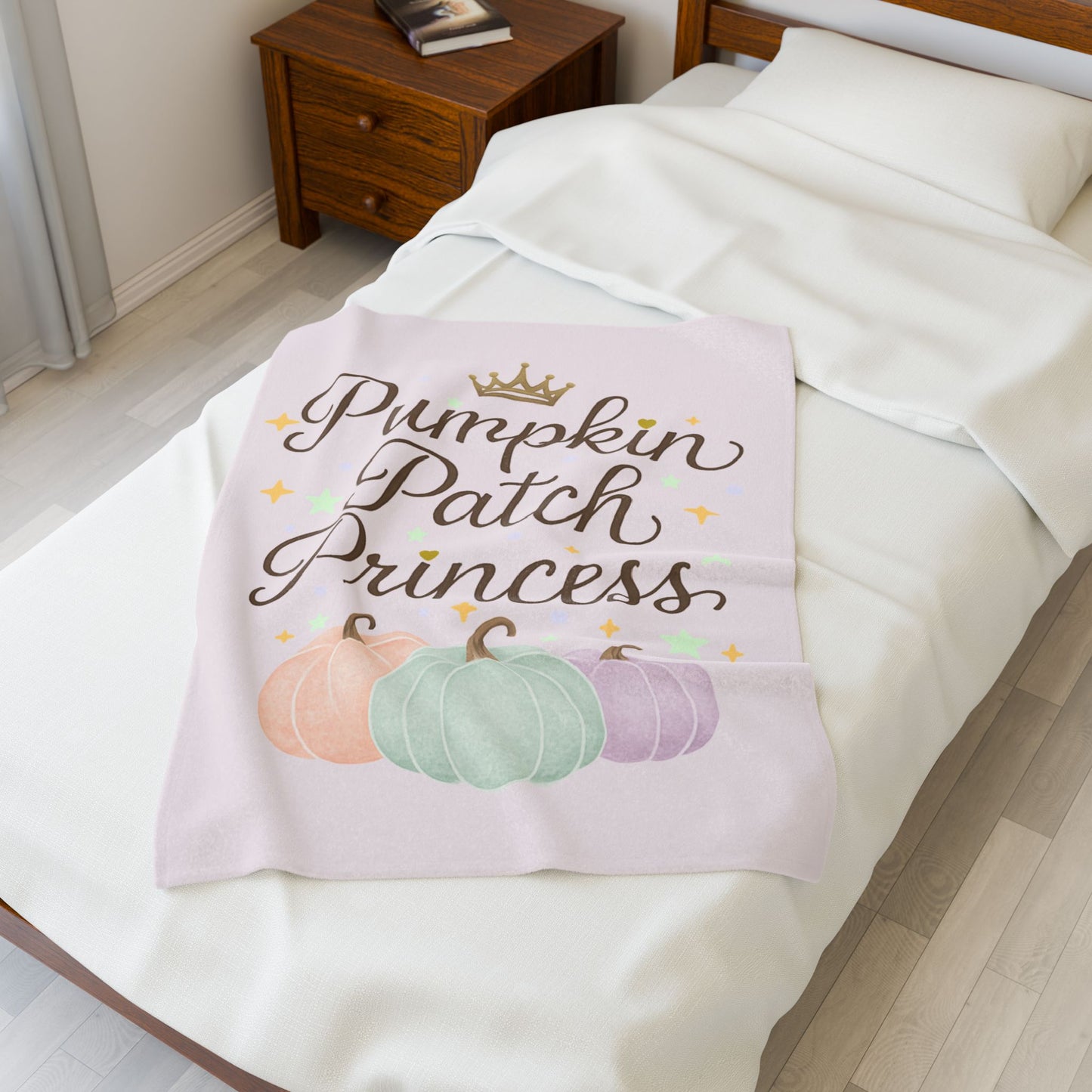 Pumpkin Patch Princess Cozy Fleece Blanket Cozy Fall Vibes Gift for Her Cozy Gift Idea