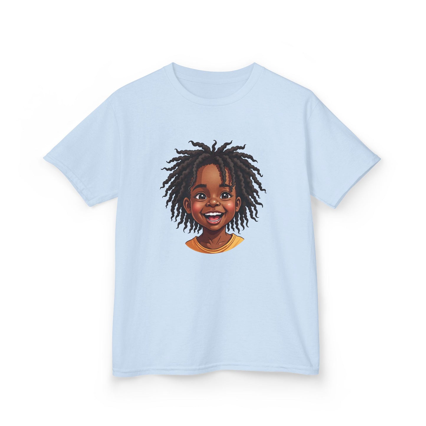 Joyful Locs Tee, Fun Youth Shirt, Perfect for Birthdays, Playdates, Afro Hair Black American African Girl