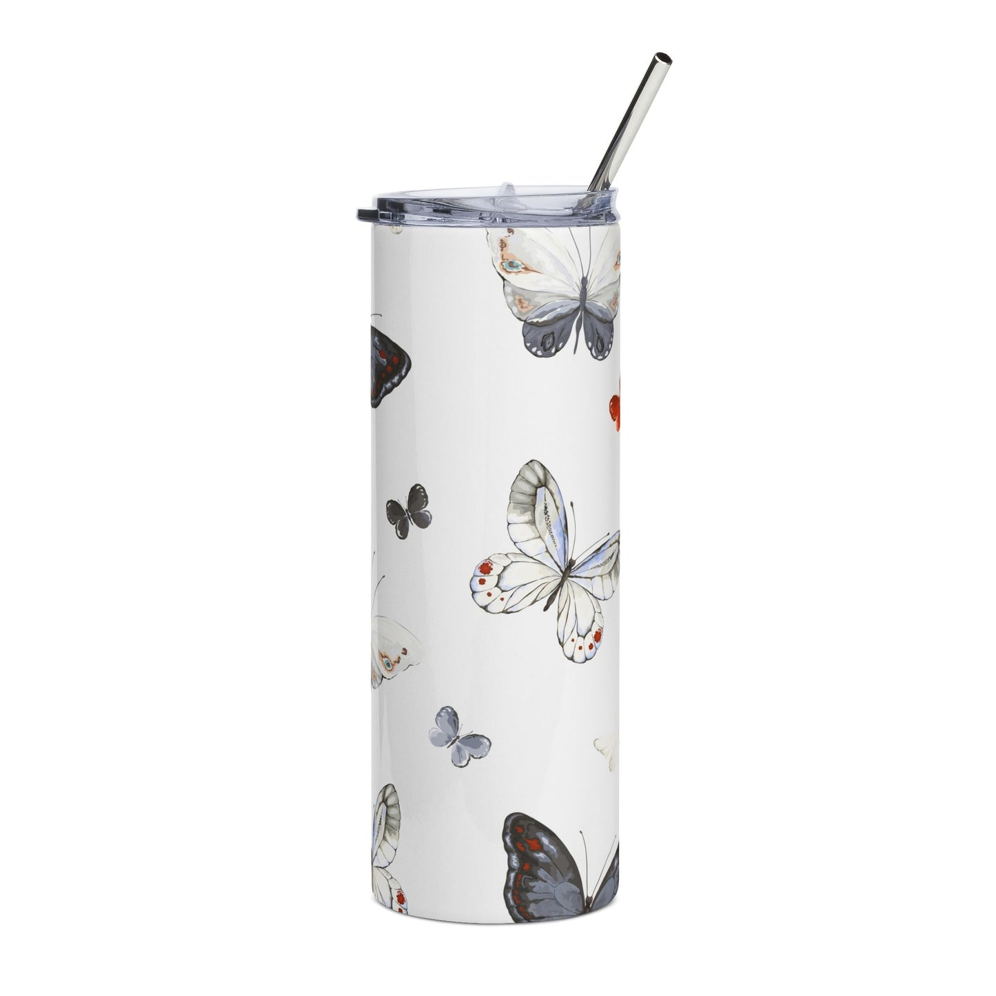 Butterfly Stainless Steel Tumbler, 20oz - Eco-Friendly Drinkware, Gift for Nature Lovers, Travel Mug, Summer Vibes, Unique Beverage Holder