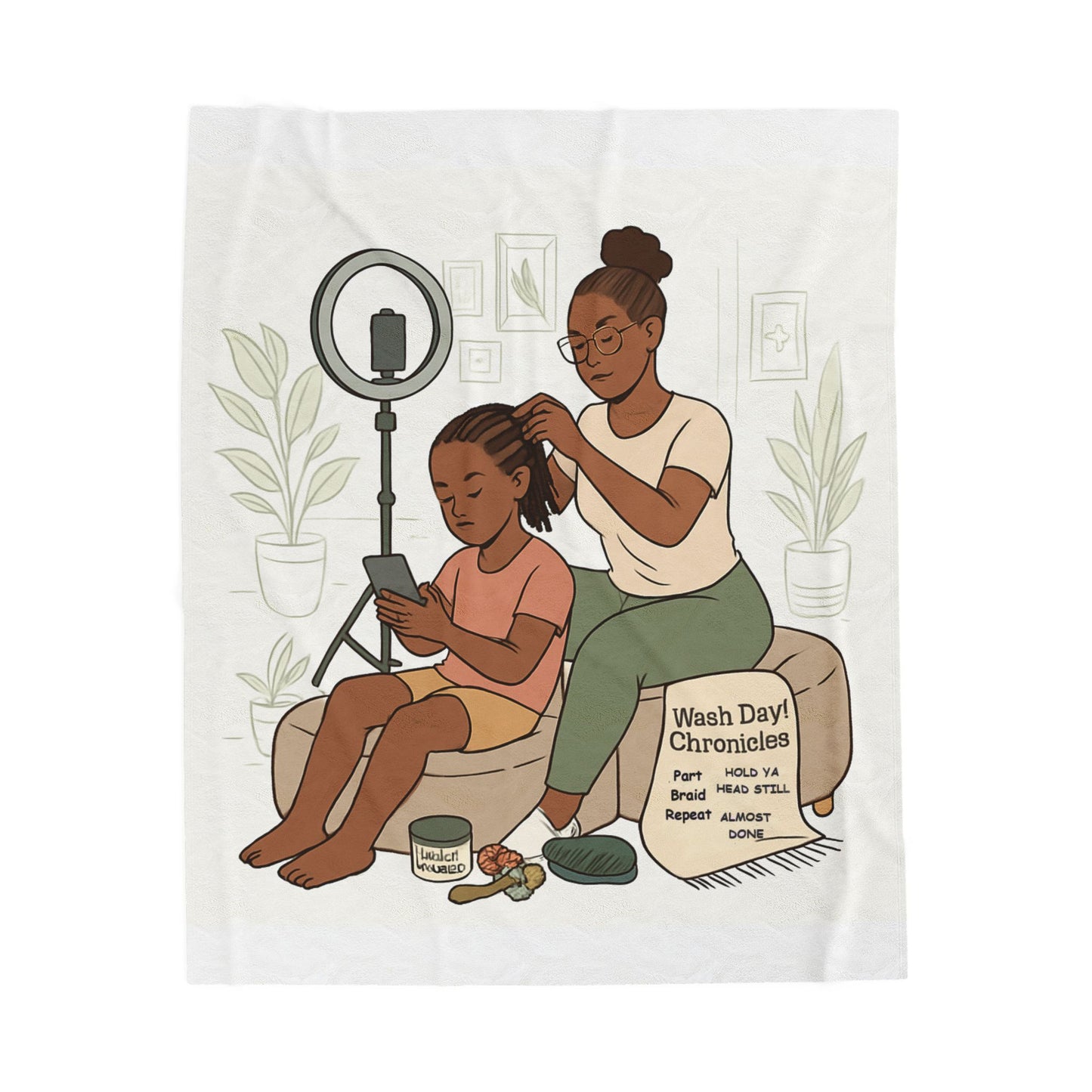 Wash Day Chronicles. Warm and Cozy Velveteen Plush Blanket for Family Connection, Home Decor, Gift for Moms