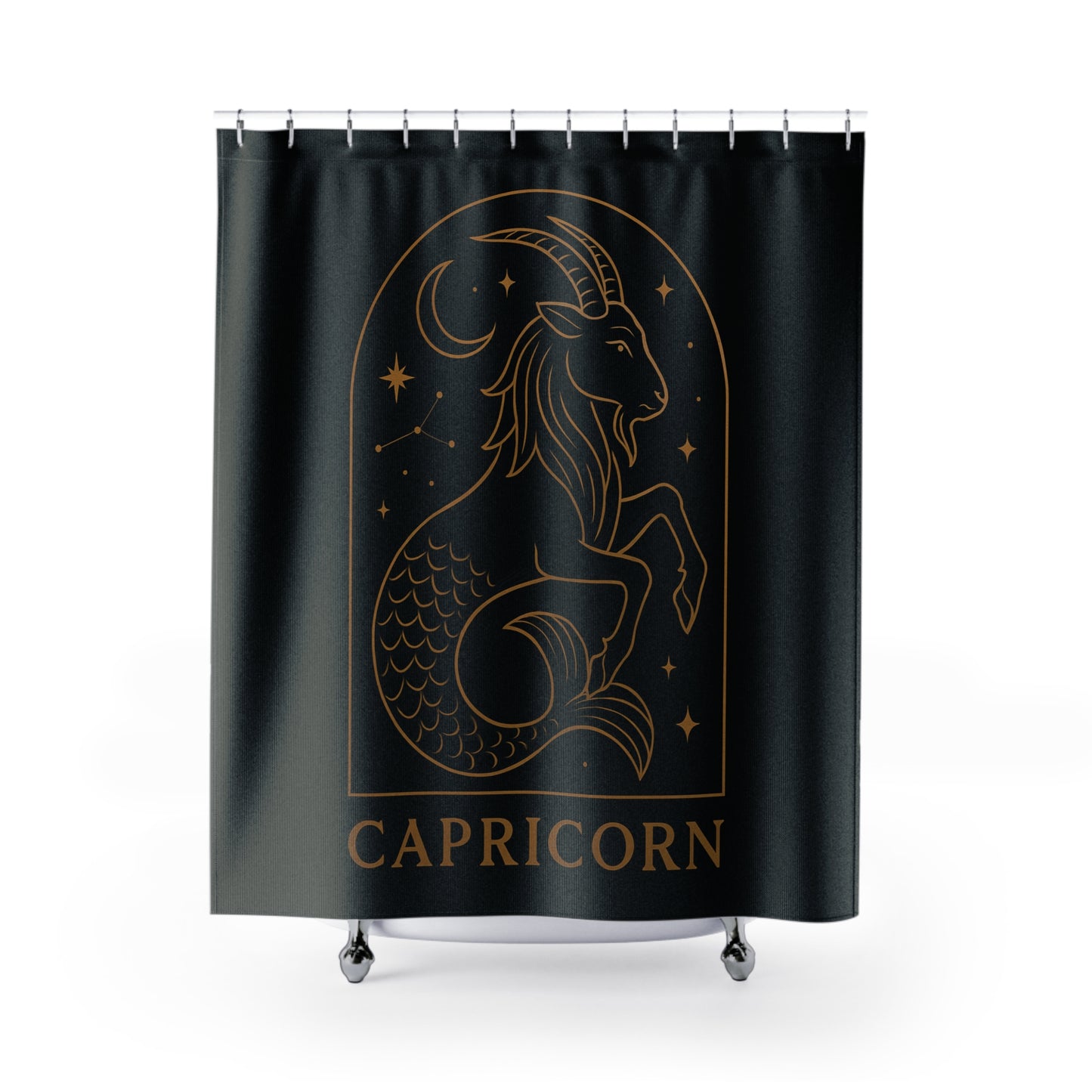 Capricorn Zodiac Shower Curtain, Astrological Home Decor, Stylish Bathroom Accessory, Celestial Gift